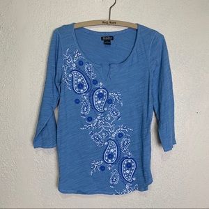 Lucky Brand cotton bandanna paisley graphic shirt